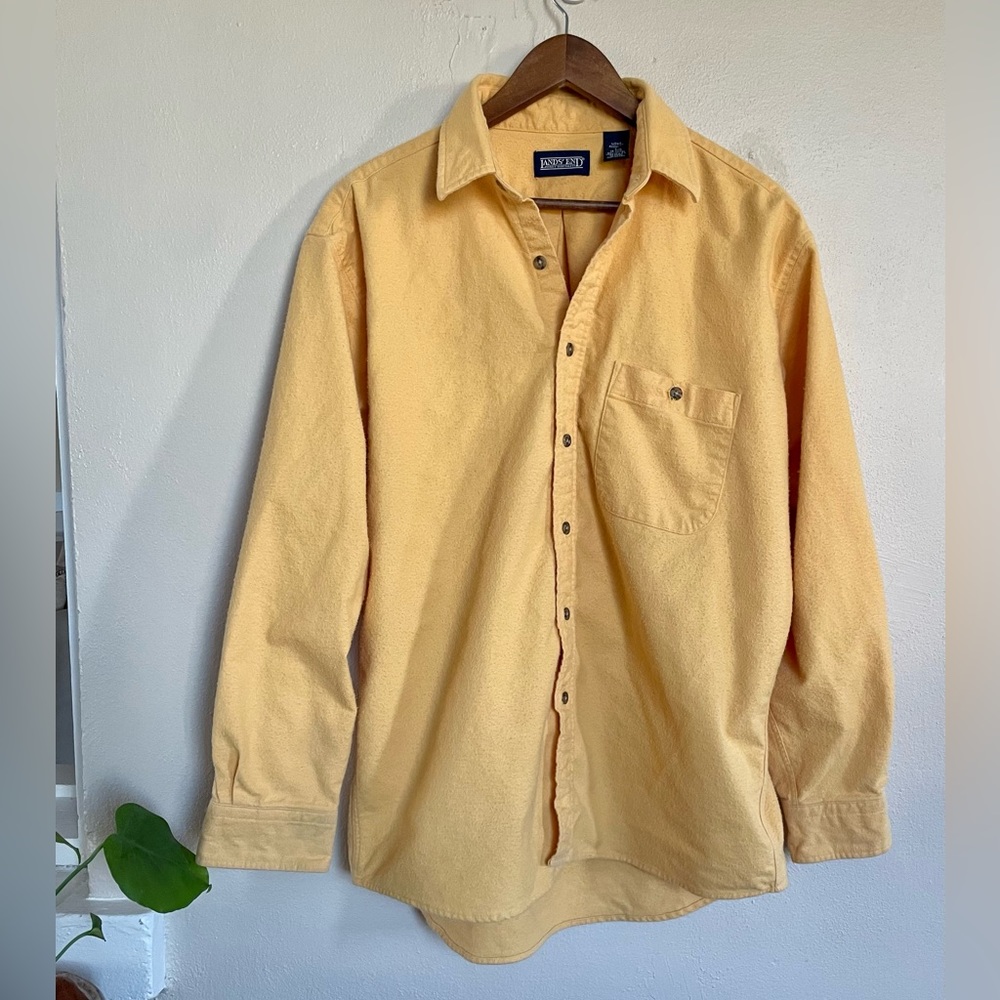 Men’s Oversized Yellow Flannel Button Down